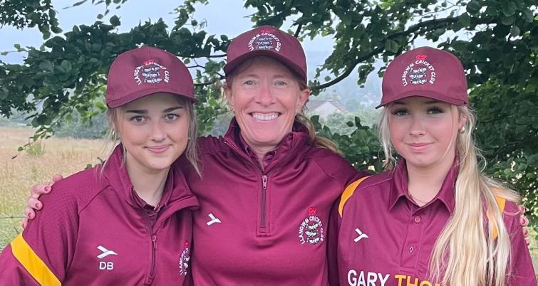 Daisy Brick, Pam Asson and Rosie Brick - again helped Llangwm to victory